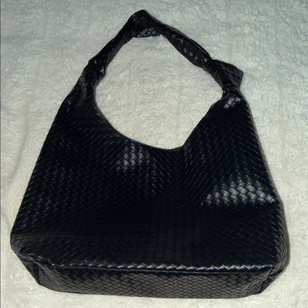 Elegant Black Woven Tote Bag